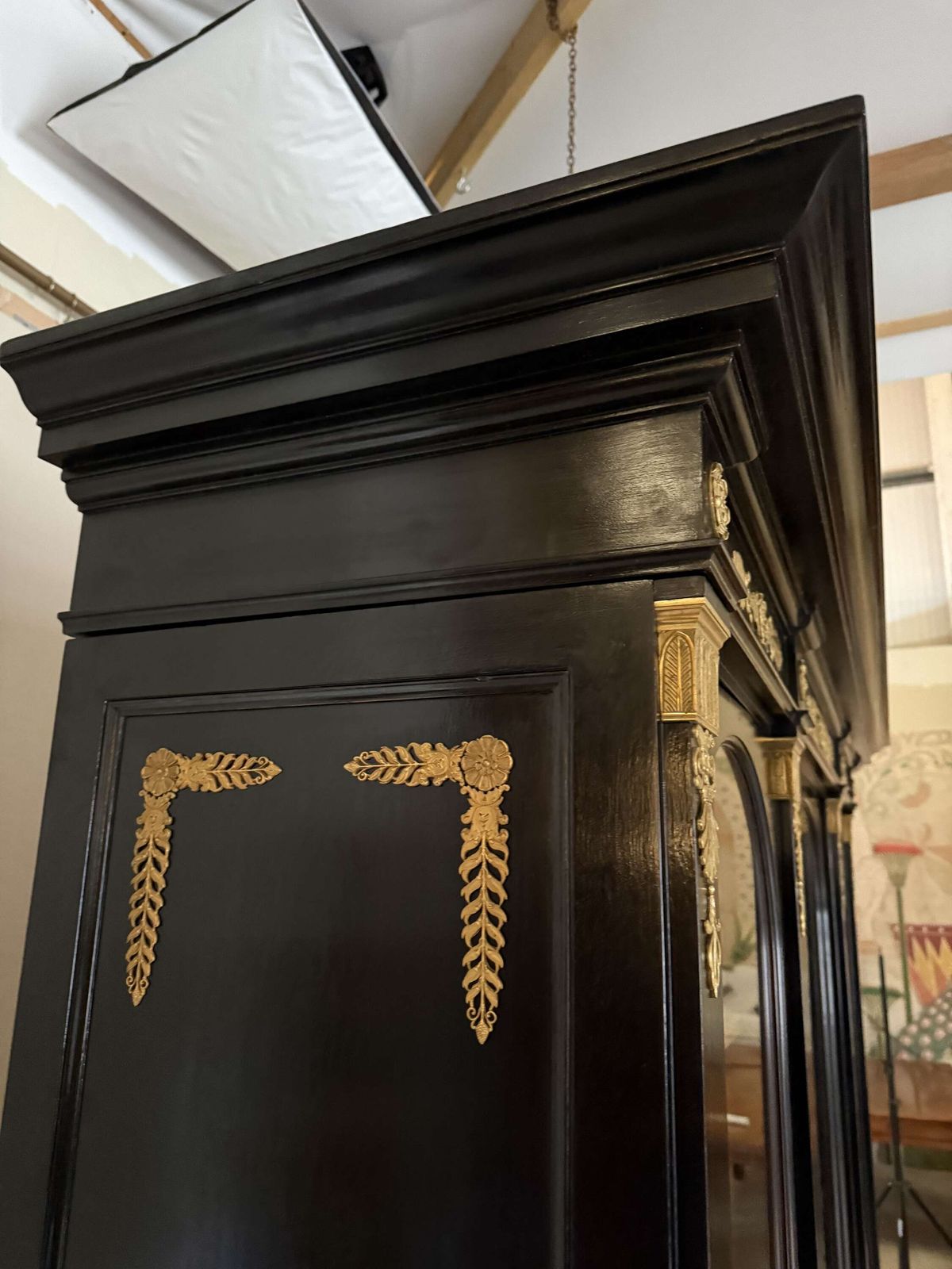 Late 19th Century French Empire Style Ebonised Bookcase photo vinterior