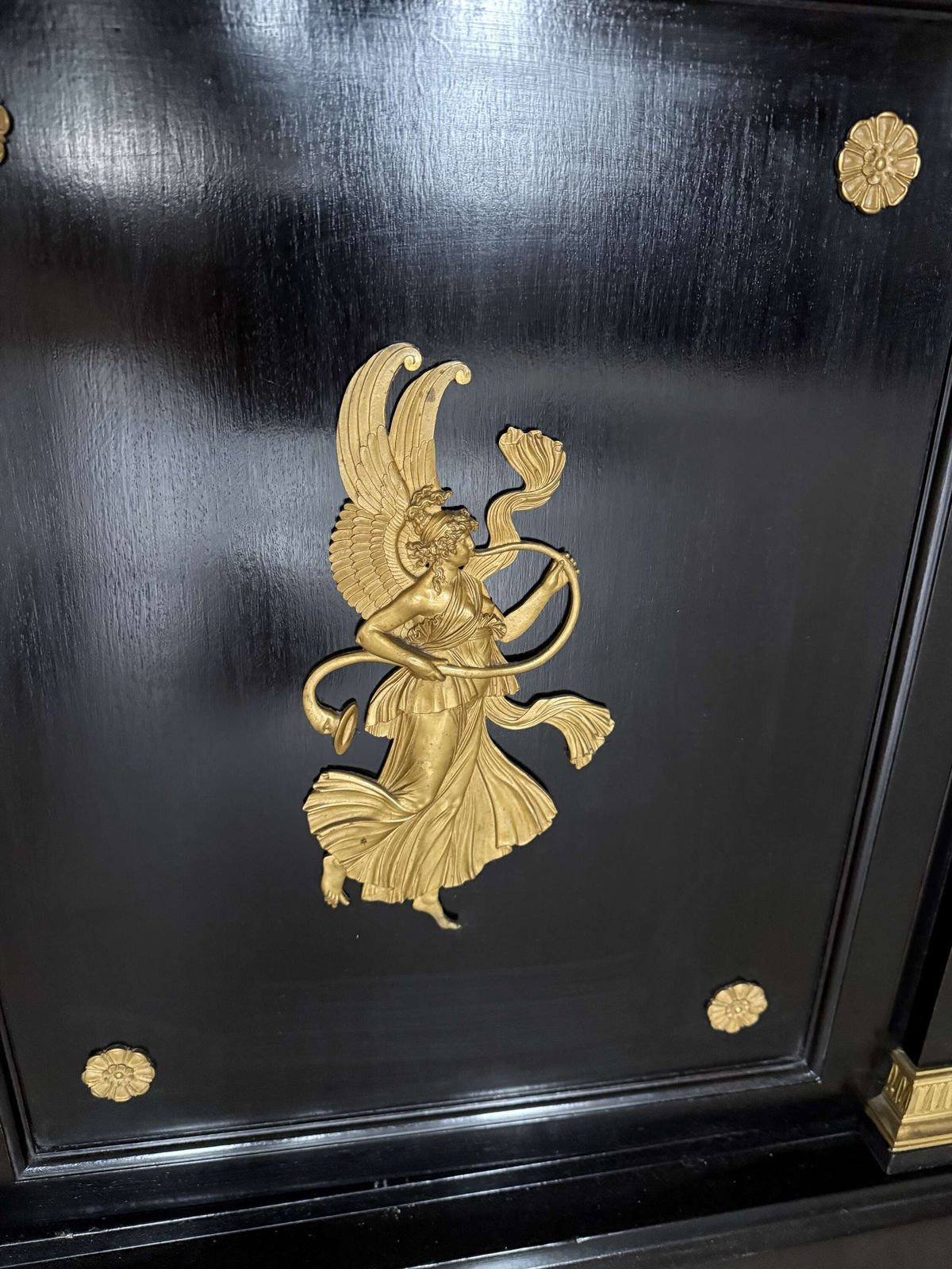 photo for sale Late 19th Century French Empire Style Ebonised Bookcase