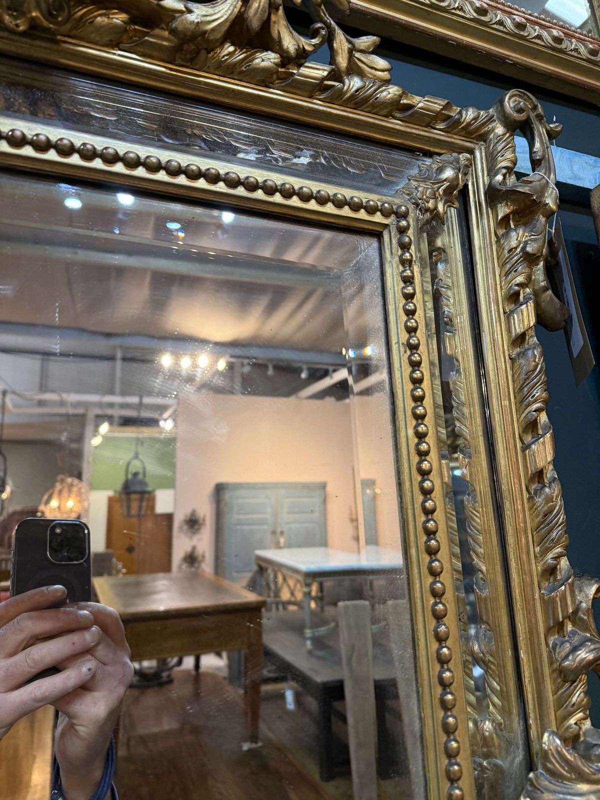 photo for sale 19th Century French Gilt Mirror In The Louis XVI Style
