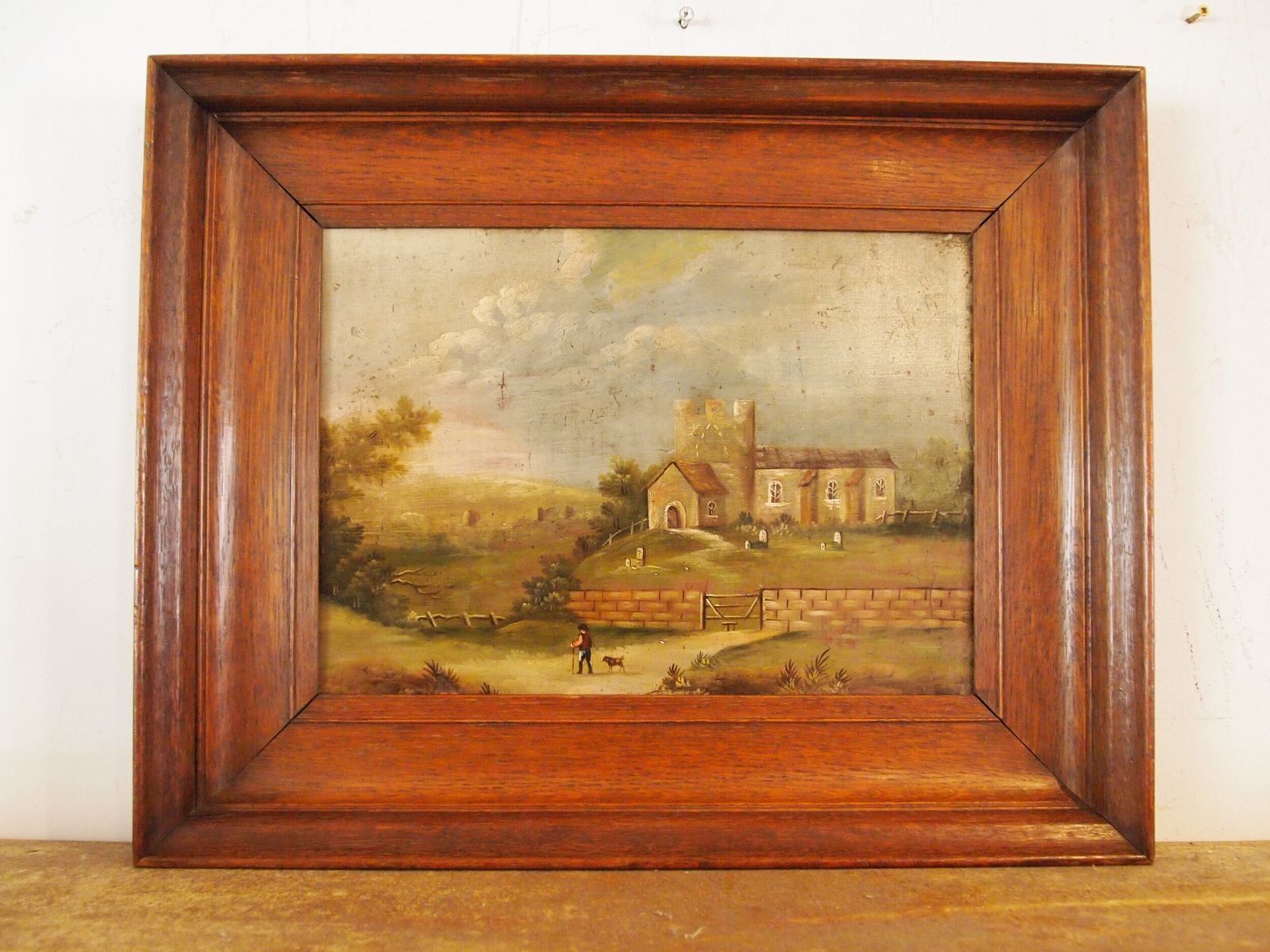 Painting Naive Folk Art Primitive Oil On Board C1850