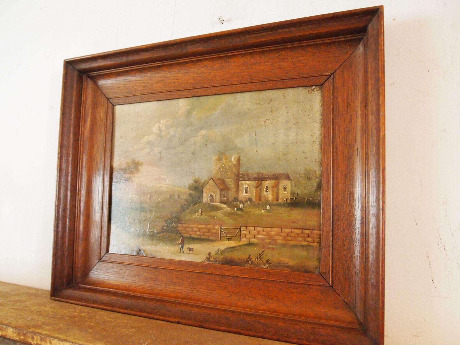 photo furniture Painting Naive Folk Art Primitive Oil On Board C1850