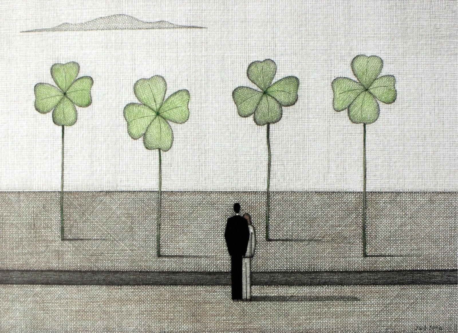 Landscape With Four Leaf Clovers (Love Story), 2022