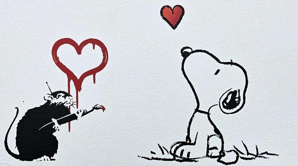 Death Nyc   Banksy Love Rat And Snoopy Limited Edition photo furniture
