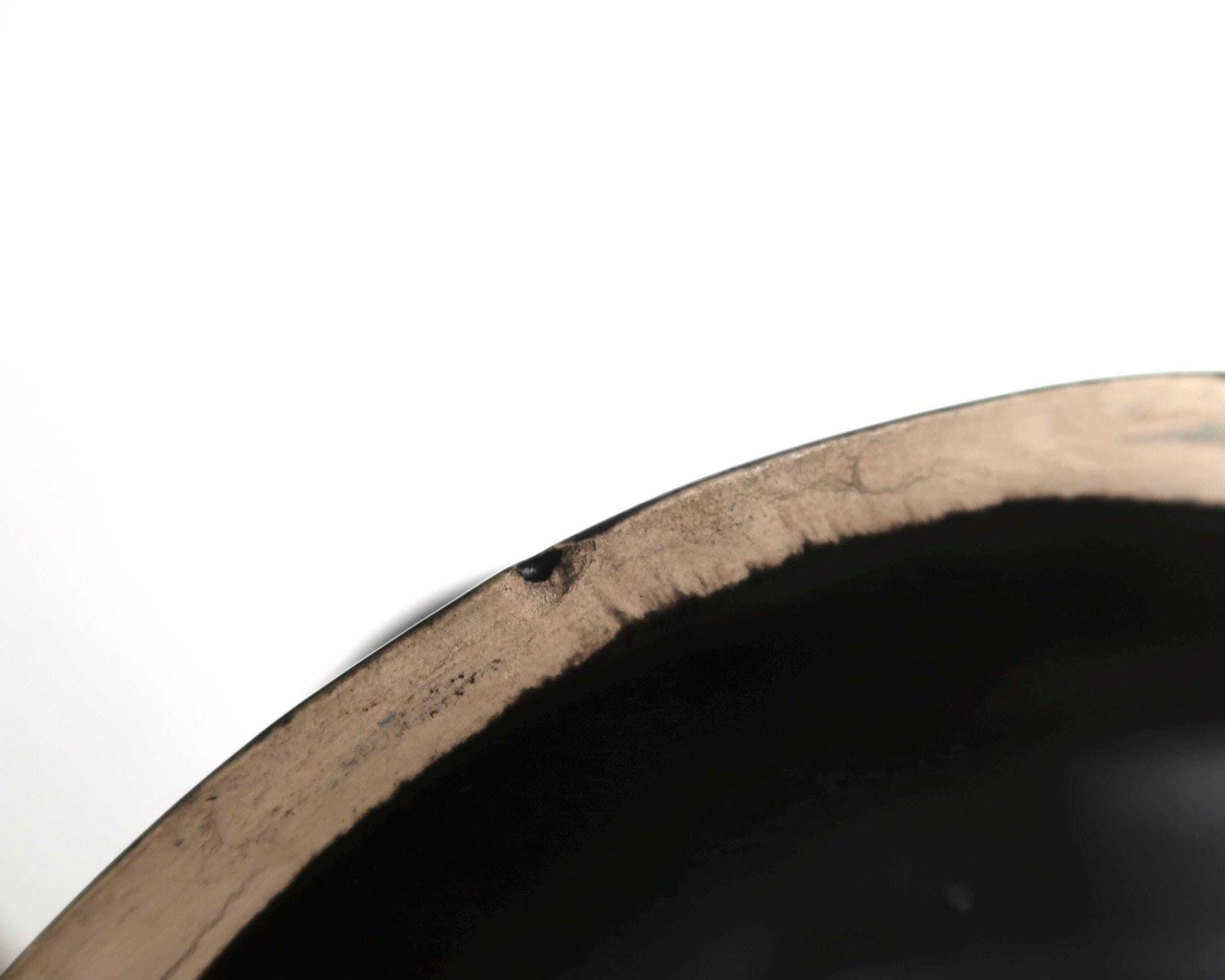 photo for sale French Black Ceramic Bowl Dish By Jc Peiré, Trompe L'oeil Police Cap, 1980s / Tom Of Finland Style, Gay, Leather Fetish