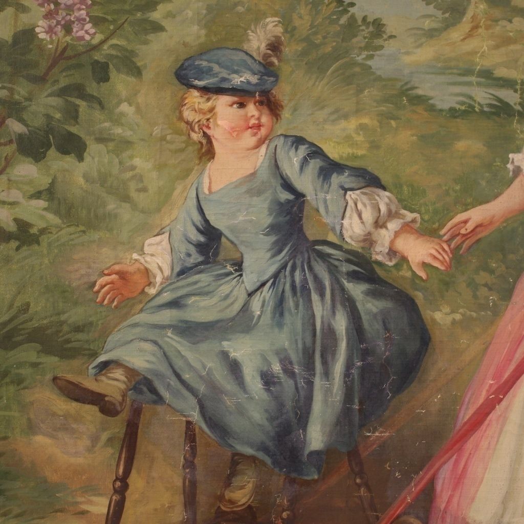 Italian Painting Romantic Scene From 20th Century photo furniture