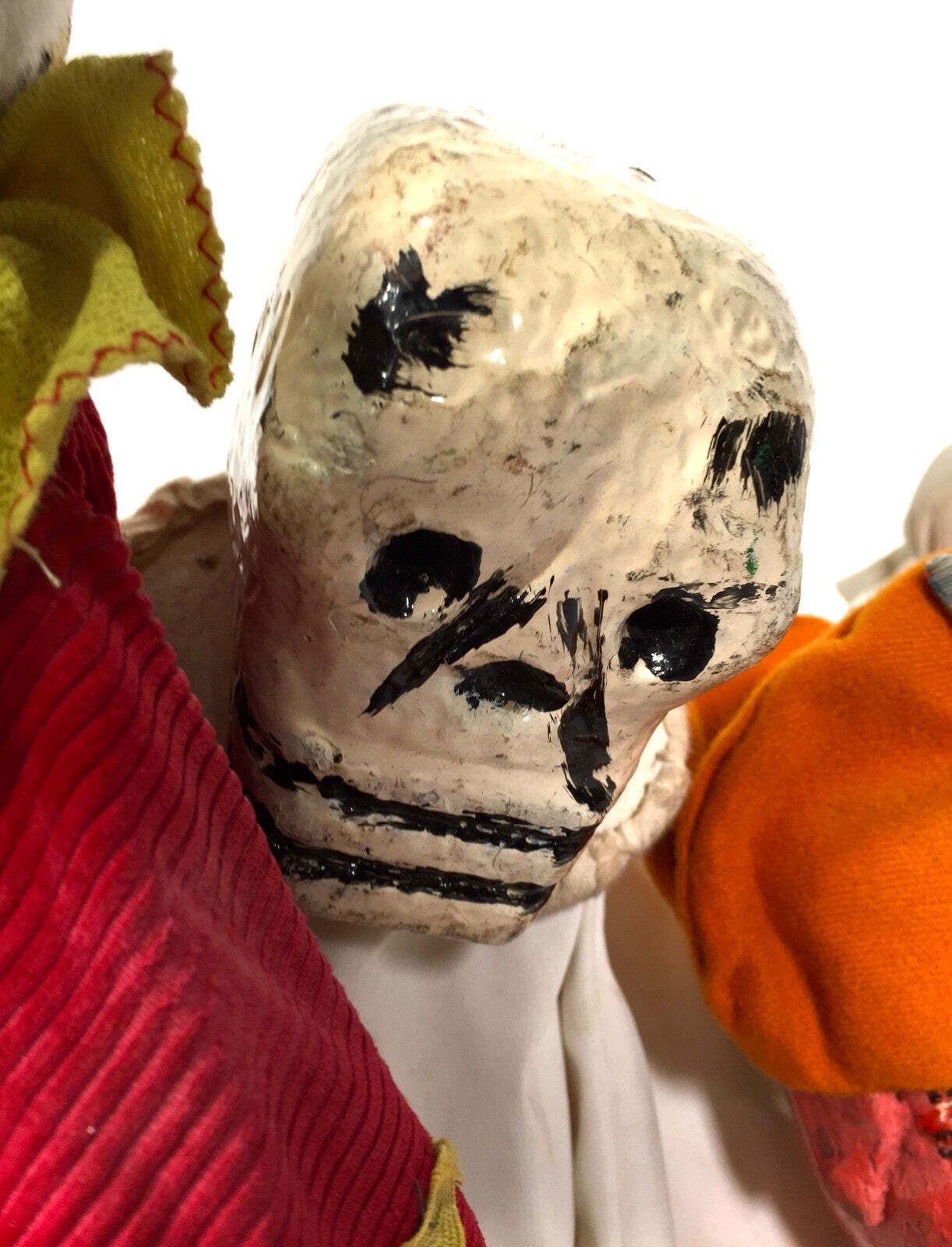 Antique Set Of Punch & Judy Character Hand Puppets By Wal Kent On Display Stand photo 2225.0