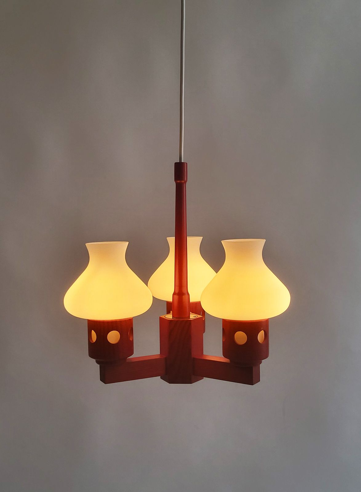 Mid Century Swedish Pine Wood Chandelier, 1960s photo furniture