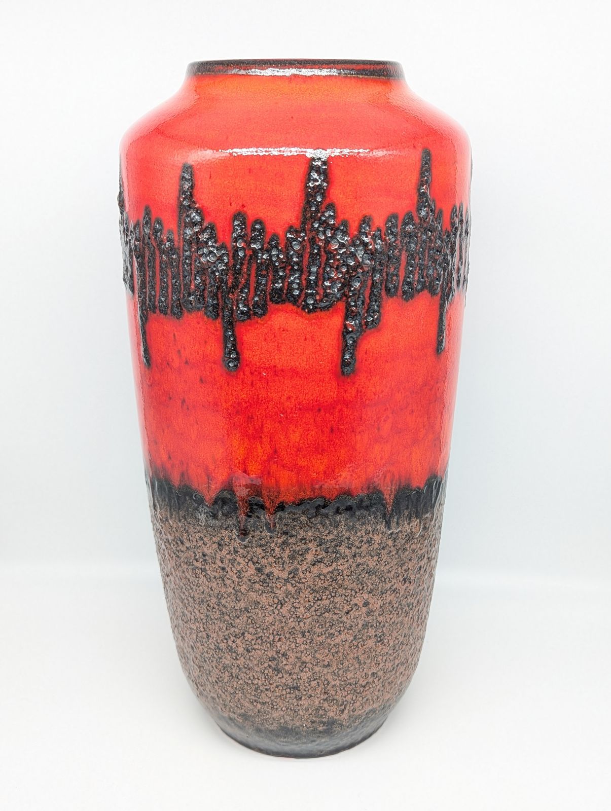 Large West German Lava Floor Vase By Scheurich Model 517–45, C.1970