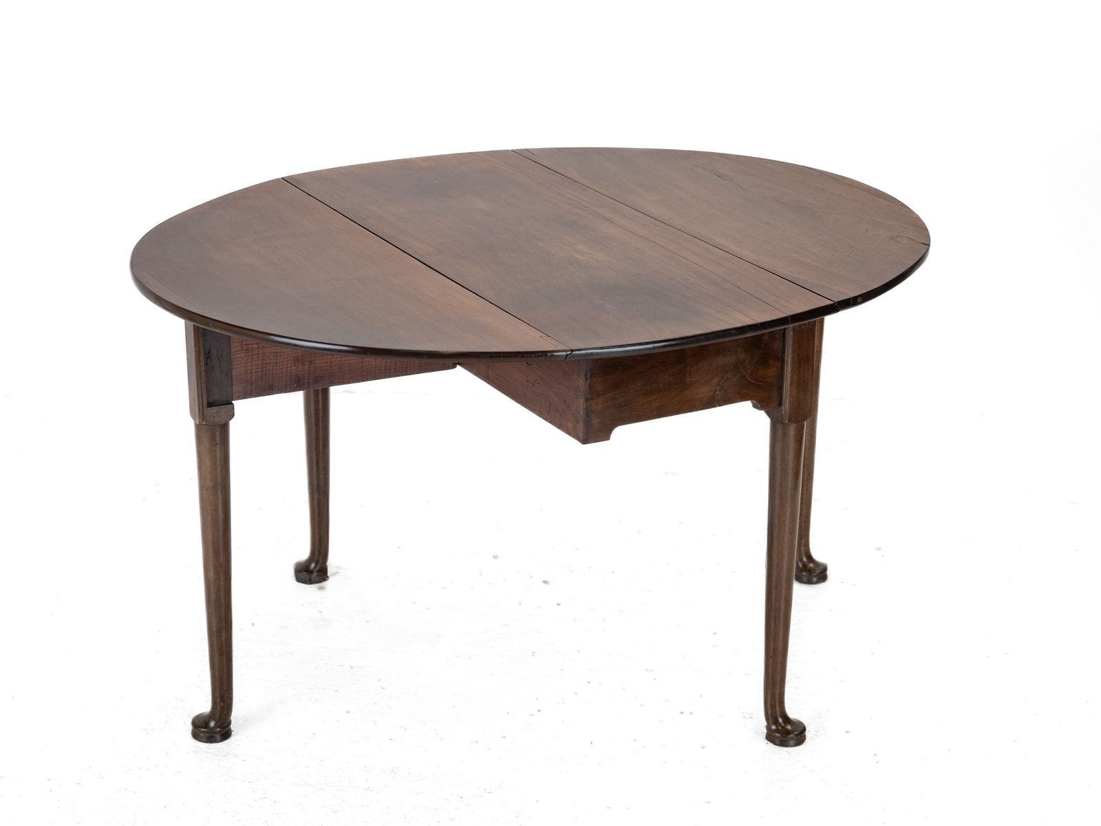 Mid 18th Century George II Mahogany Oval Drop Leaf Gateleg Dining Table – (Georgian, Pad Foot, Occasional, Circa 1750) photo vinterior