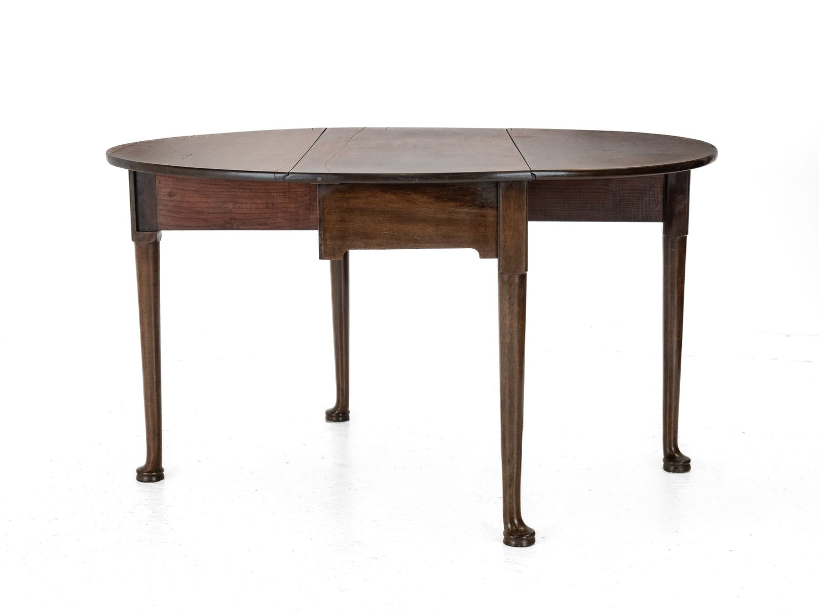 photo vinterior Mid 18th Century George II Mahogany Oval Drop Leaf Gateleg Dining Table – (Georgian, Pad Foot, Occasional, Circa 1750)