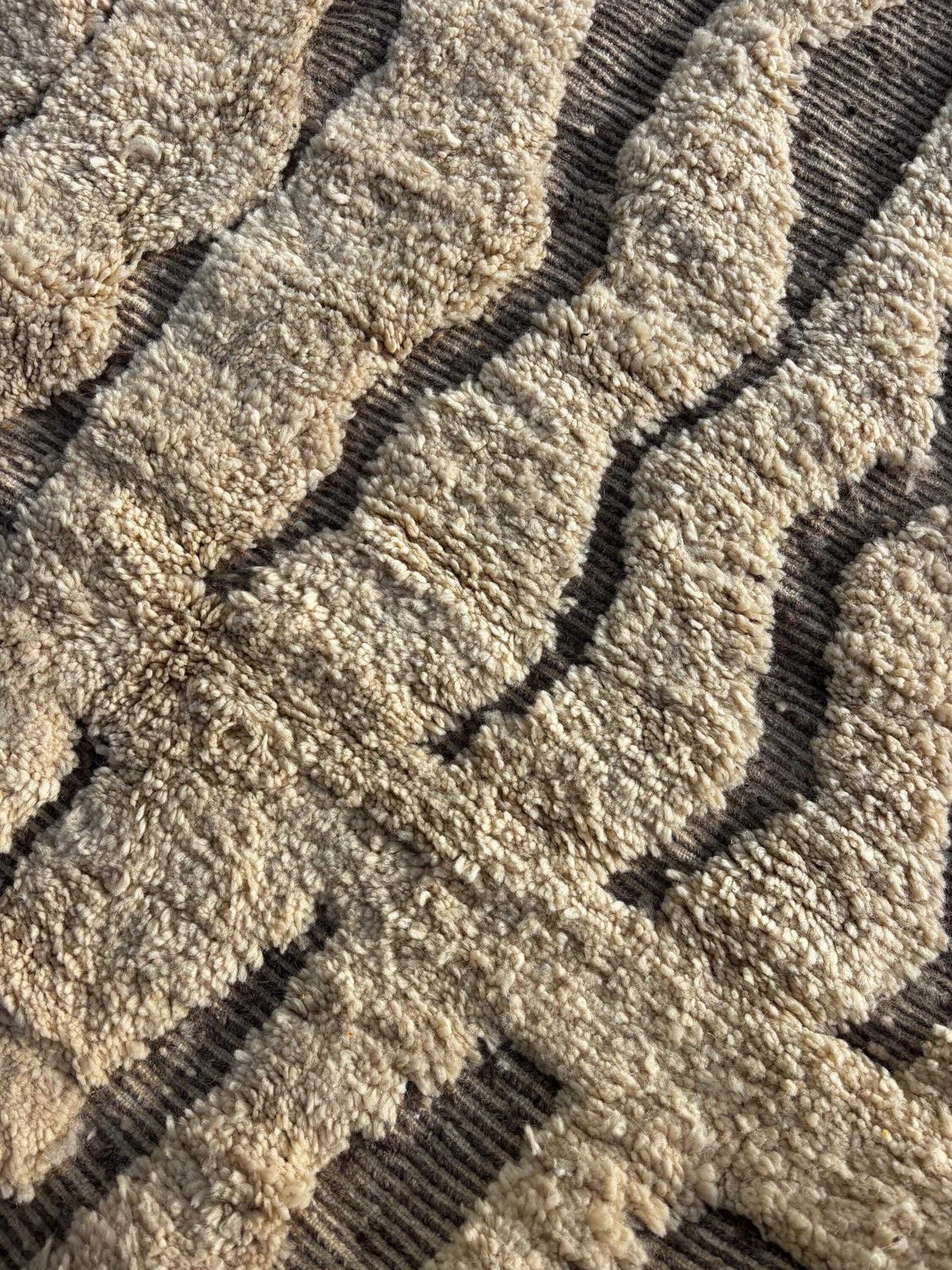 Modern Moroccan Rug Handmade Wool – Shaggy Berber Area Rug 220x300 Cm, Contemporary Boho Living Room Decor photo buy