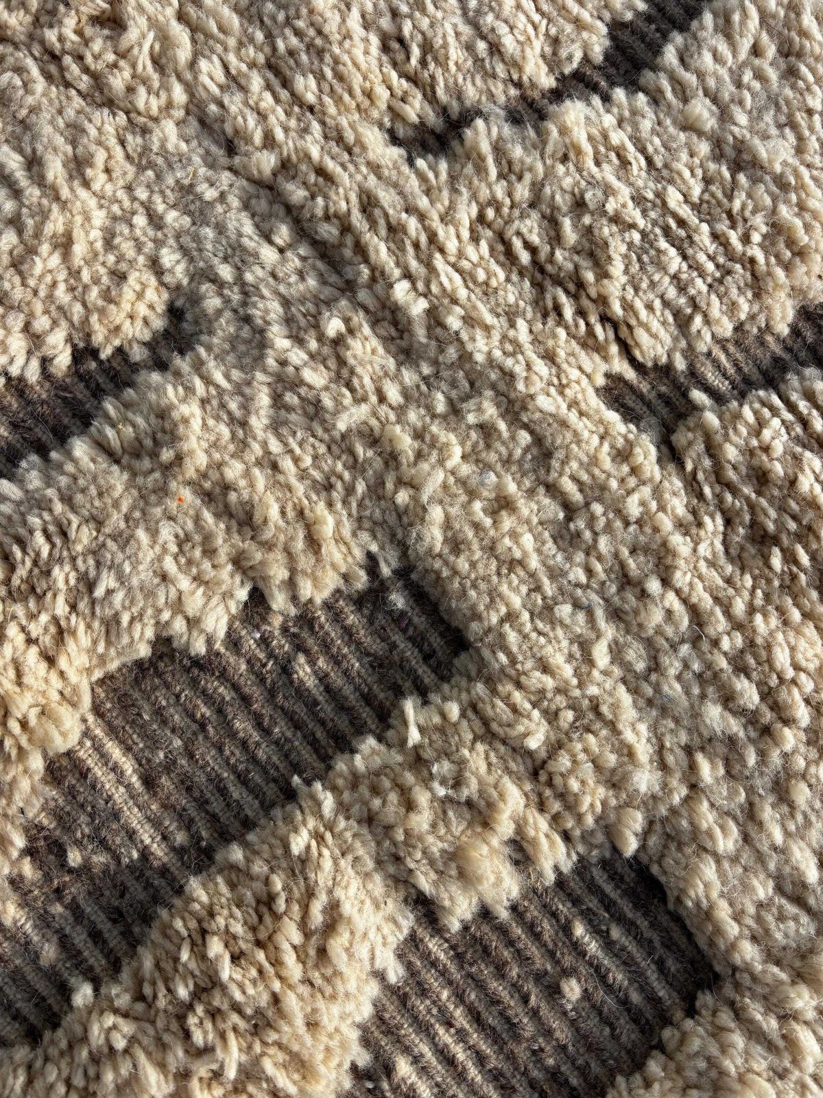 1216.0 Modern Moroccan Rug Handmade Wool – Shaggy Berber Area Rug 220x300 Cm, Contemporary Boho Living Room Decor photo