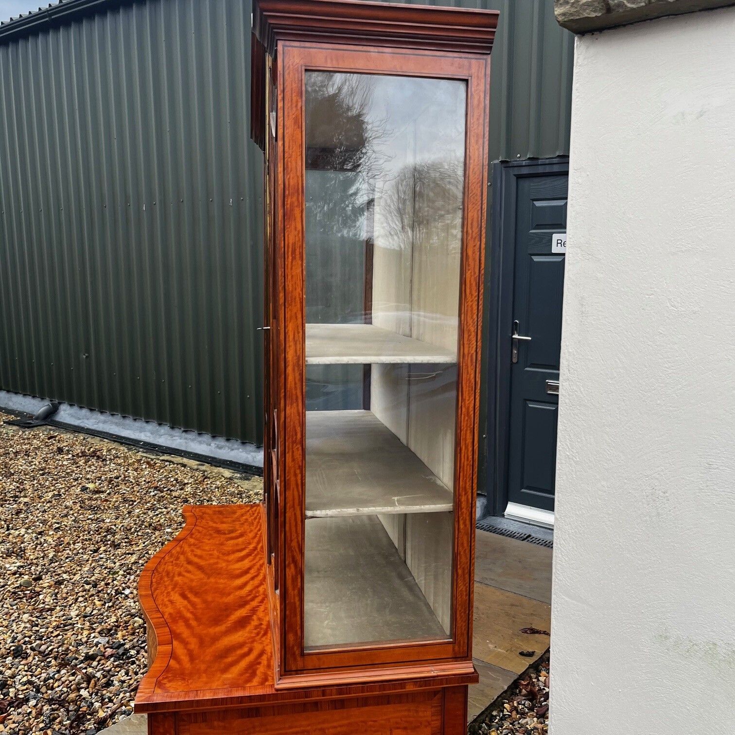 photo furniture A Beautiful Sheraton Revival Satinwood Display Cabinet.
