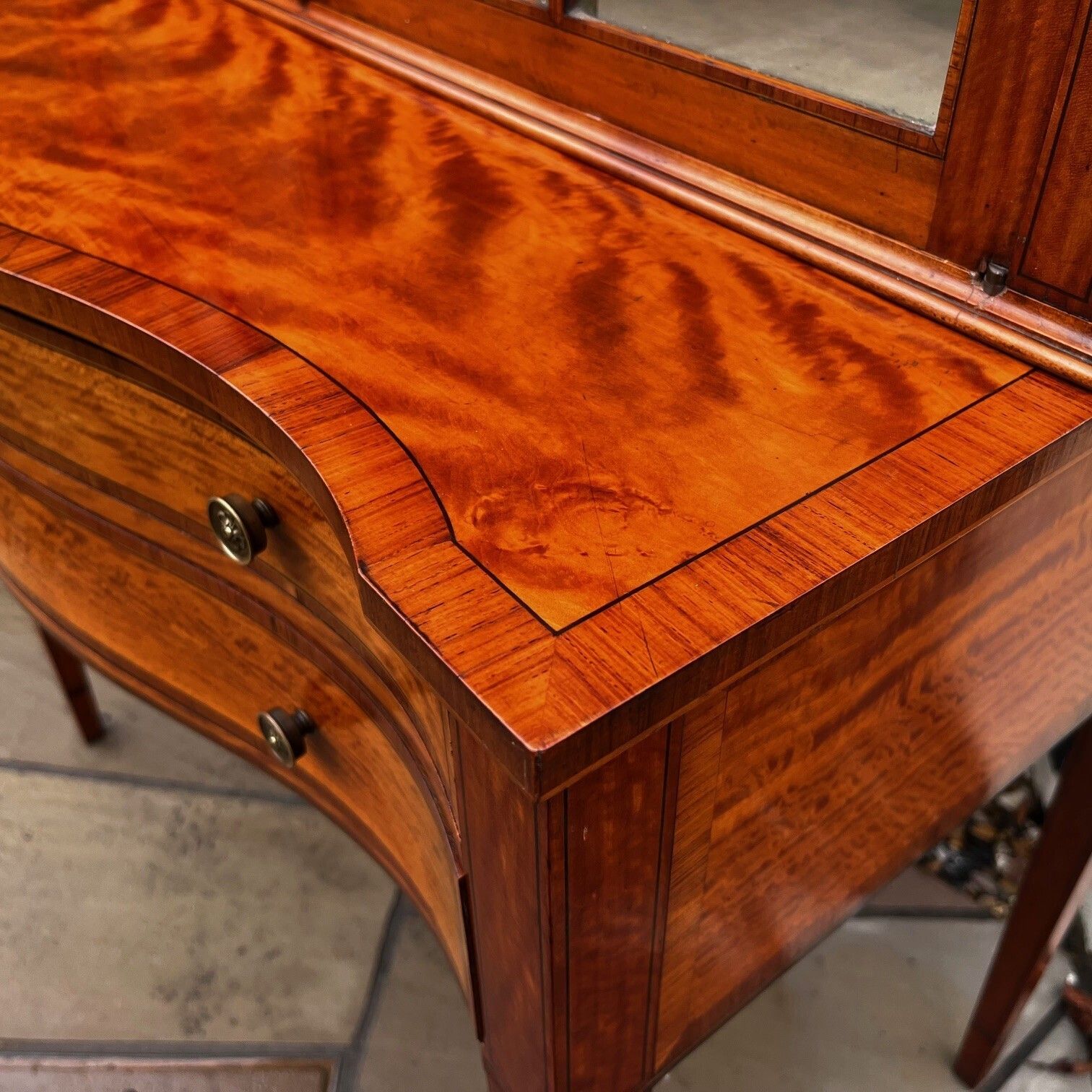 photo buy A Beautiful Sheraton Revival Satinwood Display Cabinet.