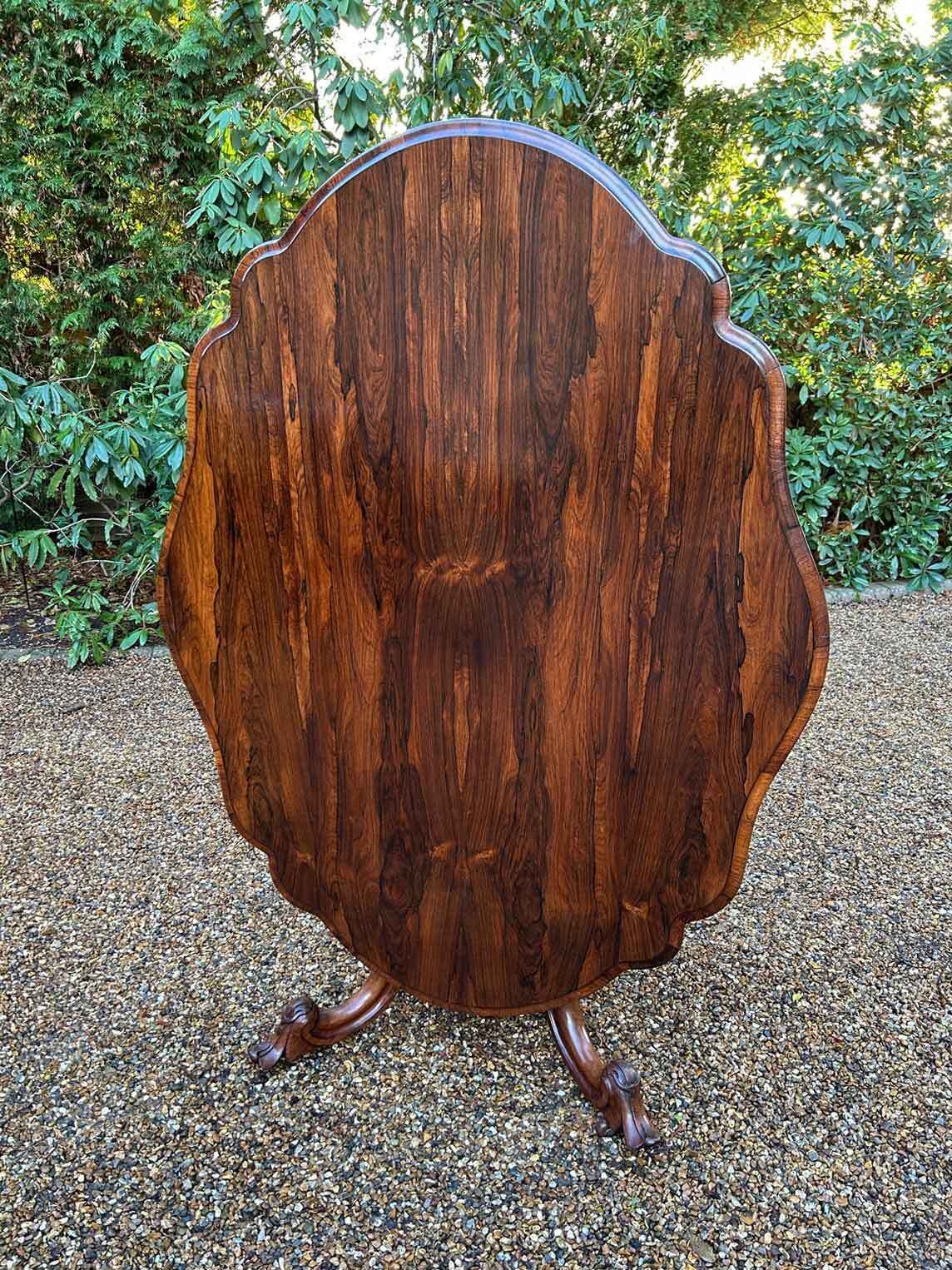 William IV Rosewood Tilt Top Oval Serpentine Dining Table