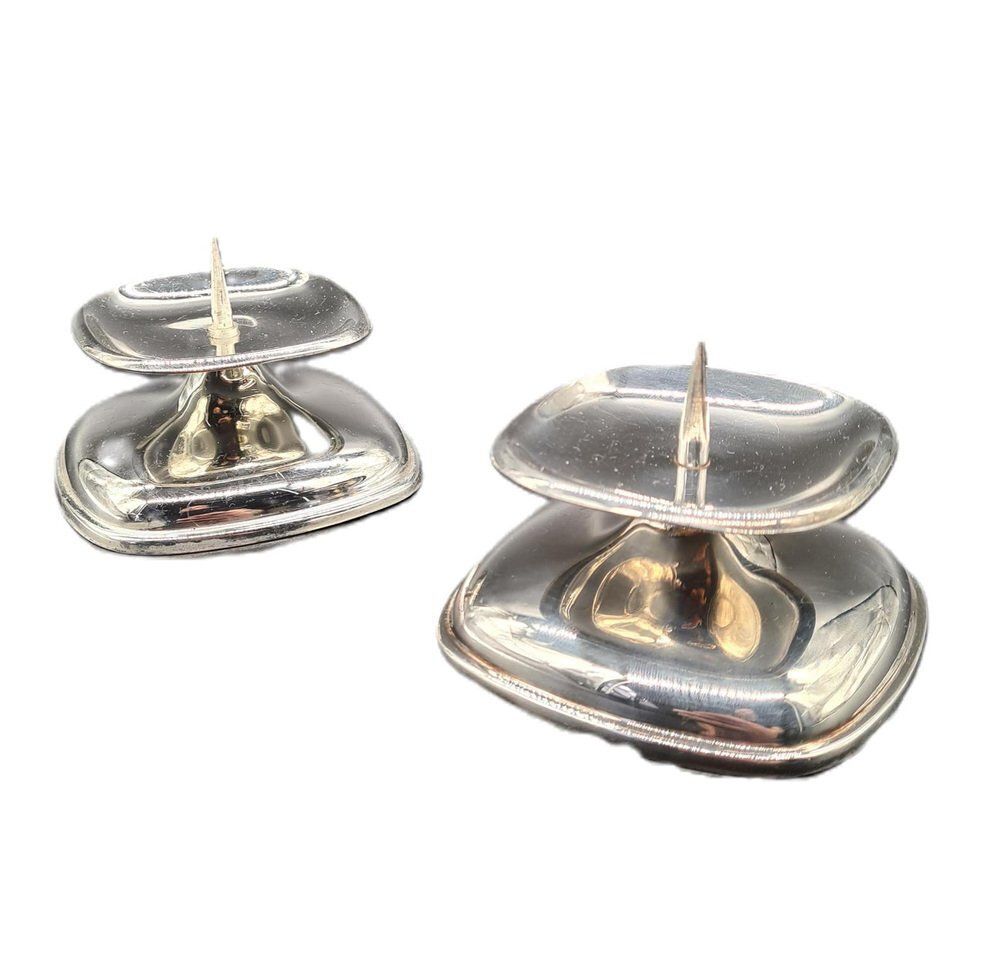 Mid Century Modern Candlesticks In Chrome Plated Metal From Wmf, 1950s 1960s, Set Of 2