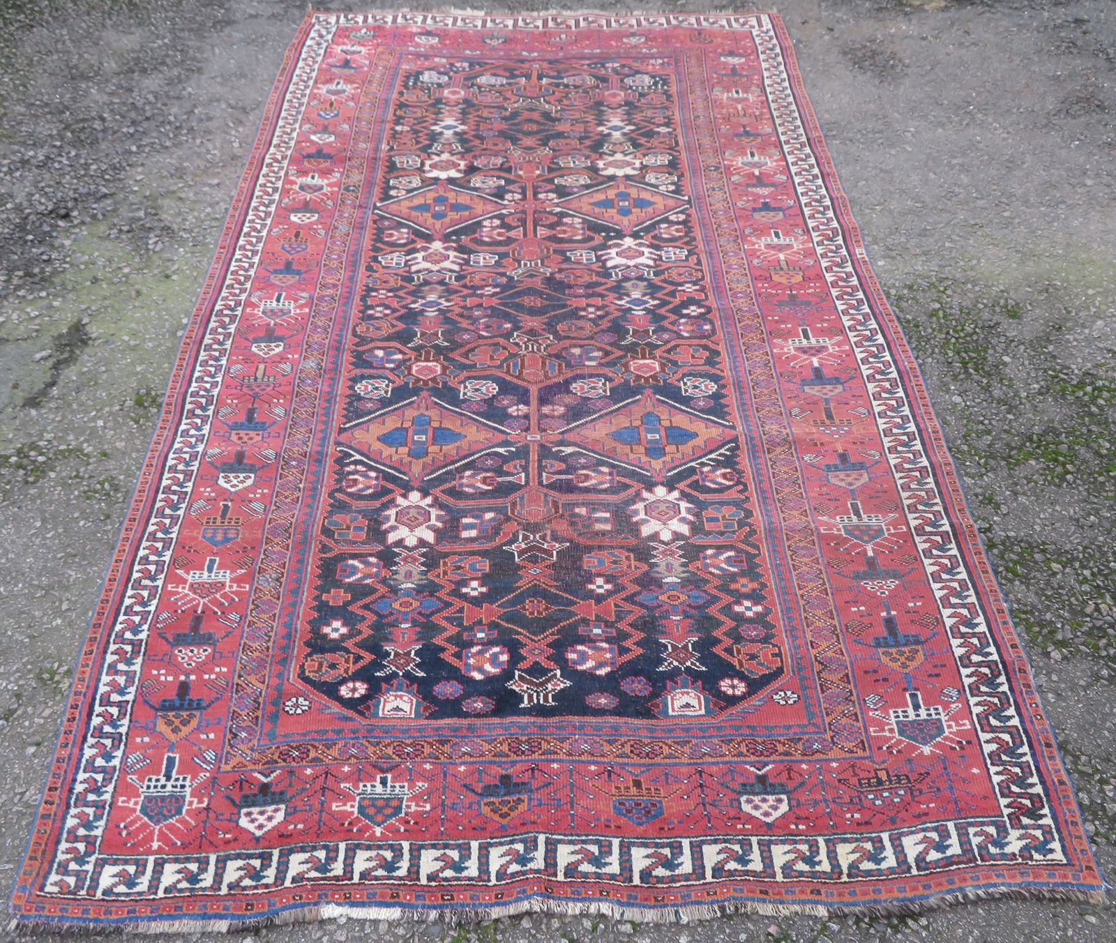 Rare Antique Bakhtiari Tribal Village Carpet. 300cm X 169cm. photo furniture