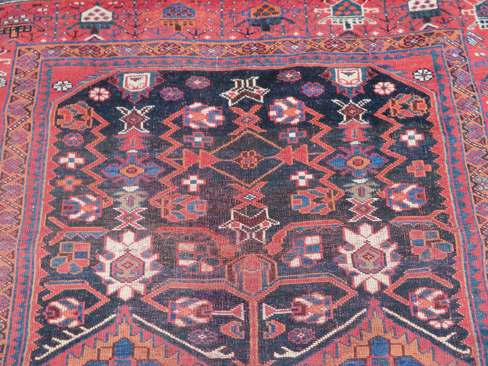 Rare Antique Bakhtiari Tribal Village Carpet. 300cm X 169cm. photo buy