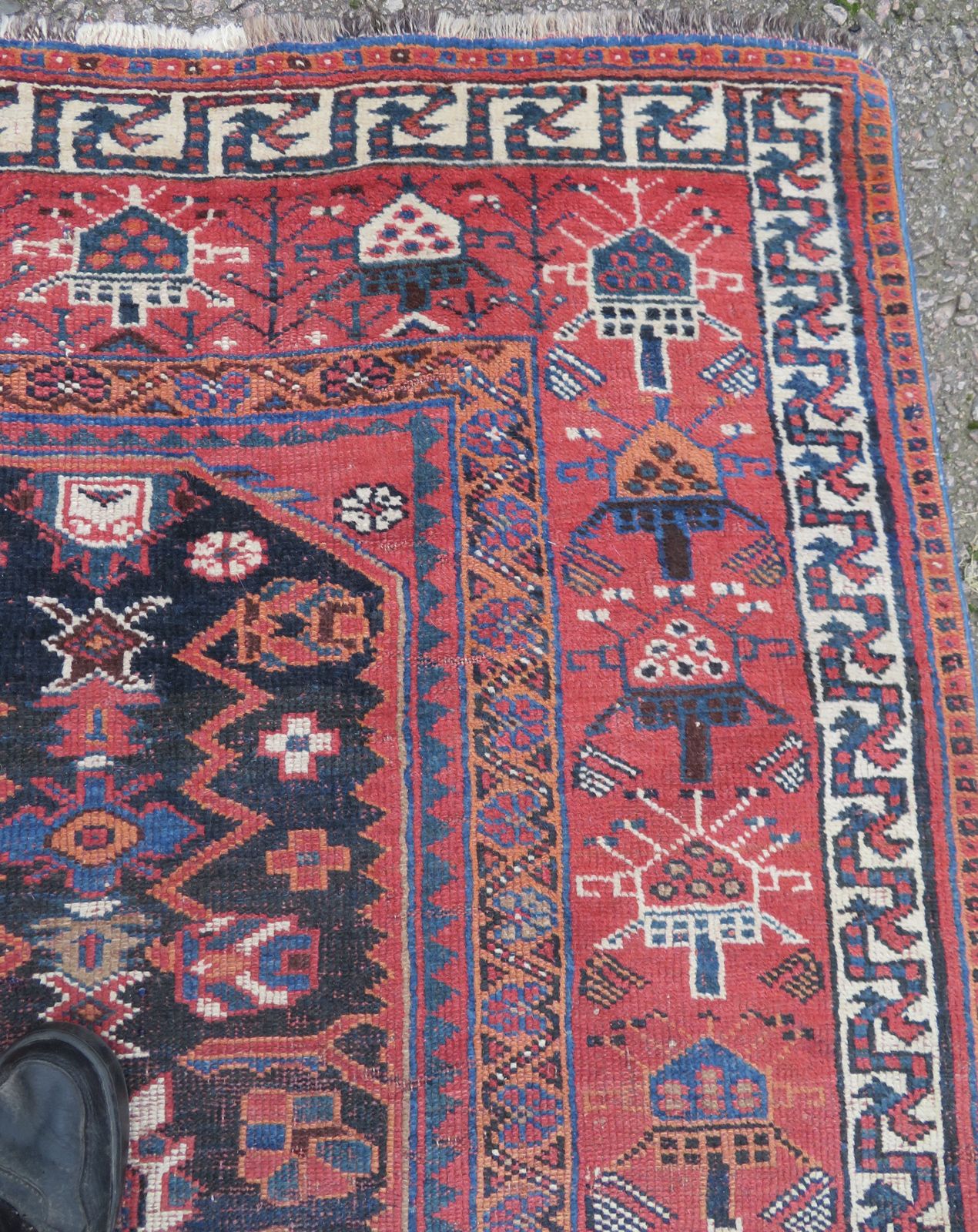 photo furniture Rare Antique Bakhtiari Tribal Village Carpet. 300cm X 169cm.
