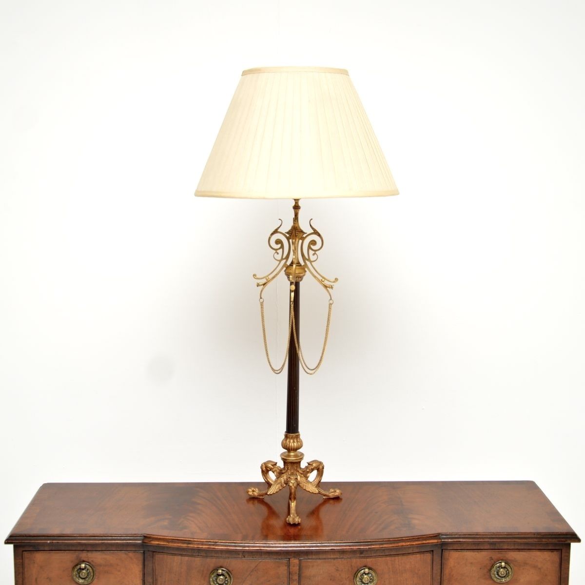 Antique French Gilt Metal Table Lamp photo furniture