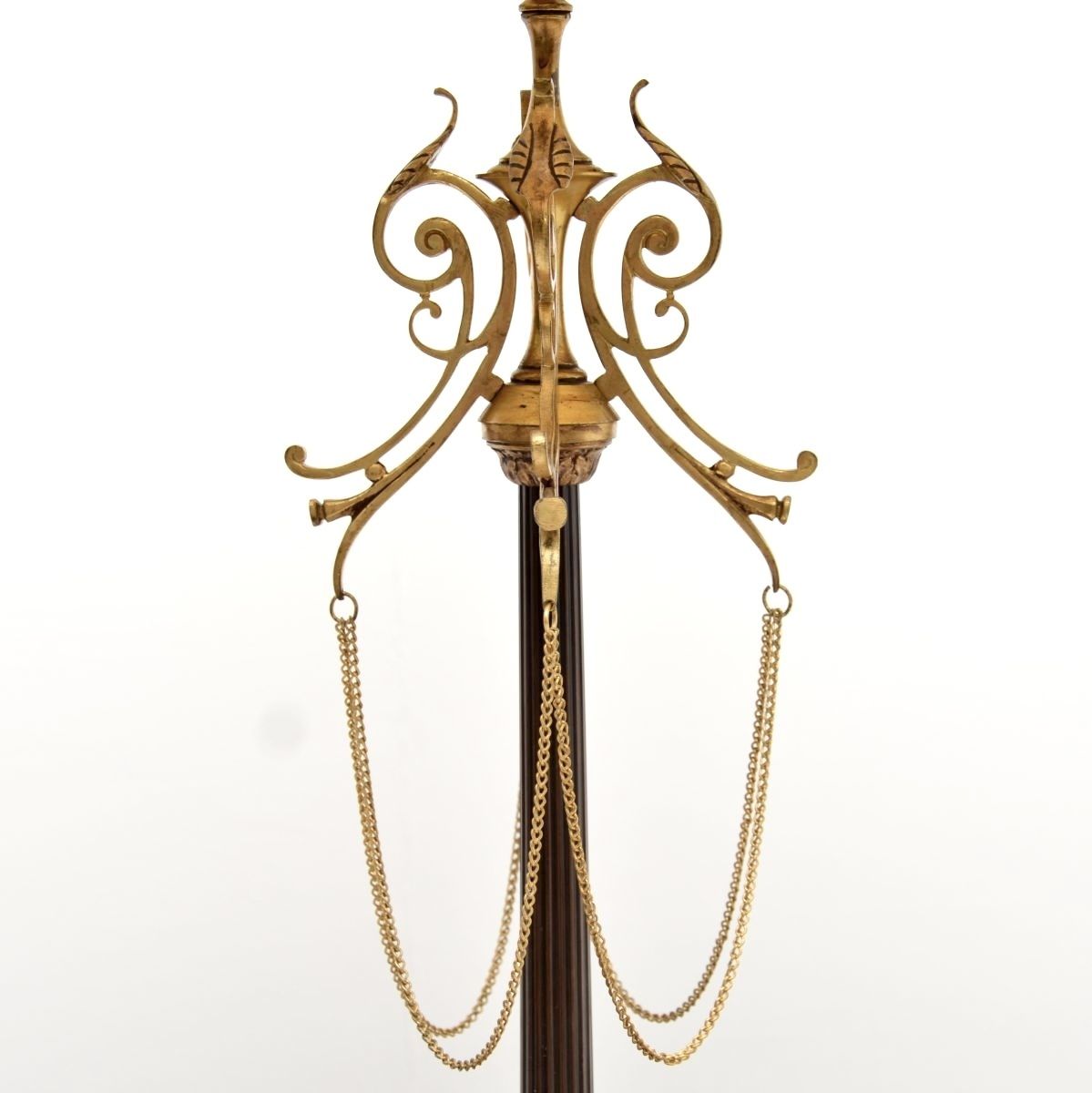 Antique French Gilt Metal Table Lamp photo Lighting