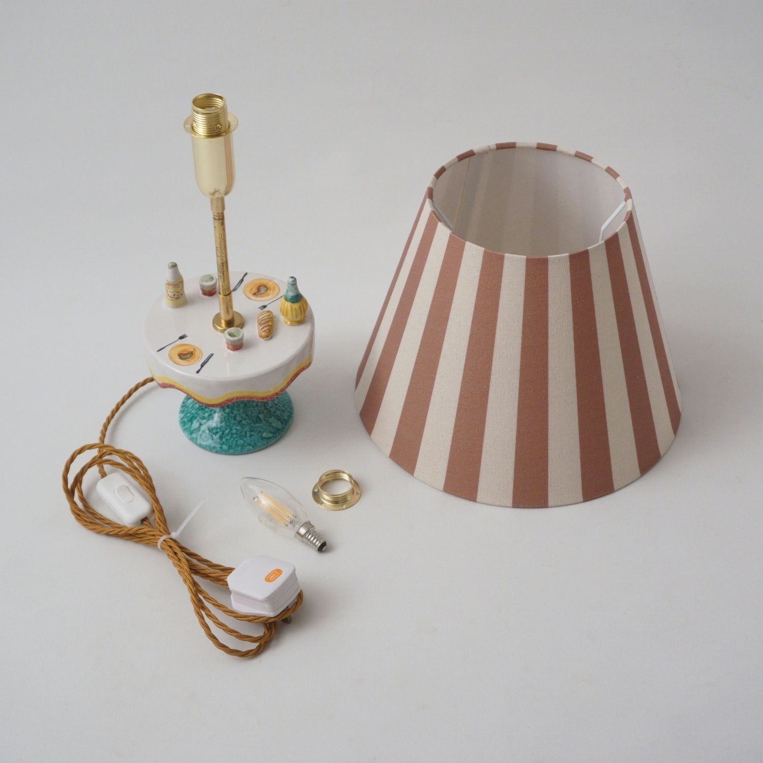 photo furniture Vintage Mid Century Florentine Ceramic Table Lamp By Maf (Manifattura Artistica Fiorentina), 1950`s Ca, Italian   Rewired