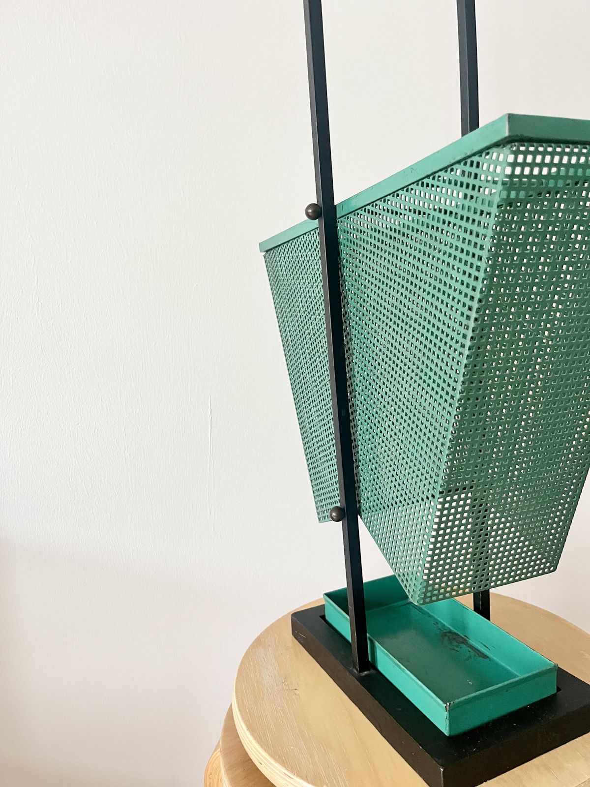 Vintage Green And Black Metal Umbrella Stand, Rockabilly Style, 1950s photo Home Decor