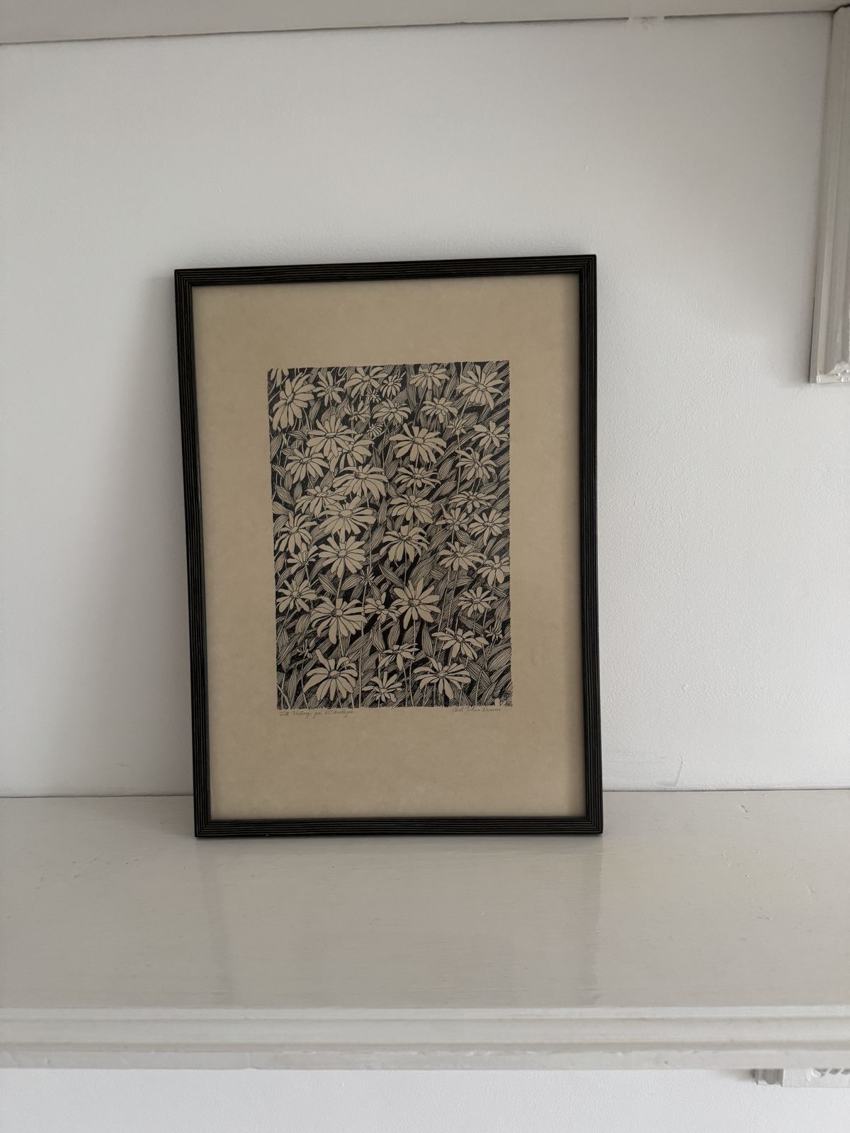 Till Valborg På 60 årsdagen   Daisies, Original Ink Drawing Carl  Johan Damm