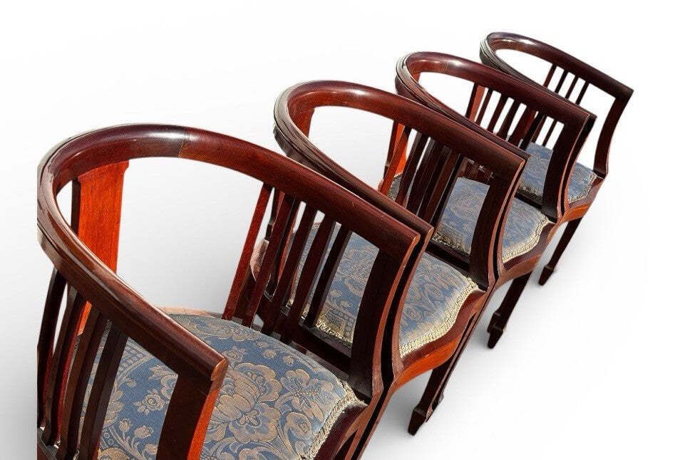 Edwardian Set Of 4 Mahogany Hotel Foyer Chairs. photo furniture
