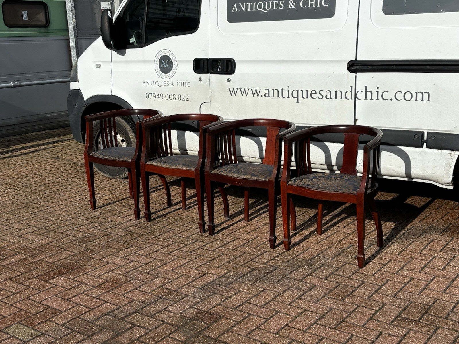 Edwardian Set Of 4 Mahogany Hotel Foyer Chairs. photo buy