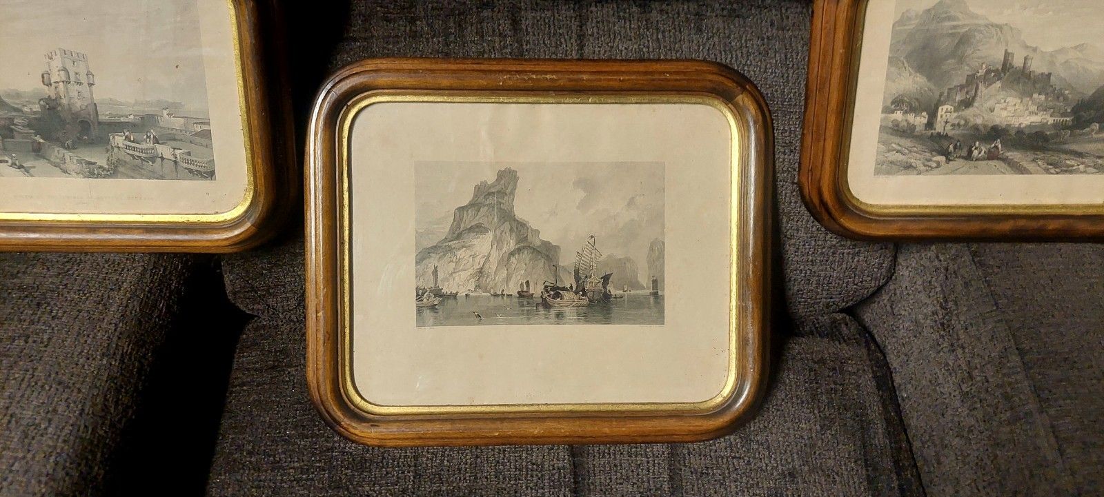 Thomas Abiel Prior 1809 1886 Lot Three Gold Wood Frame Engravings photo for sale
