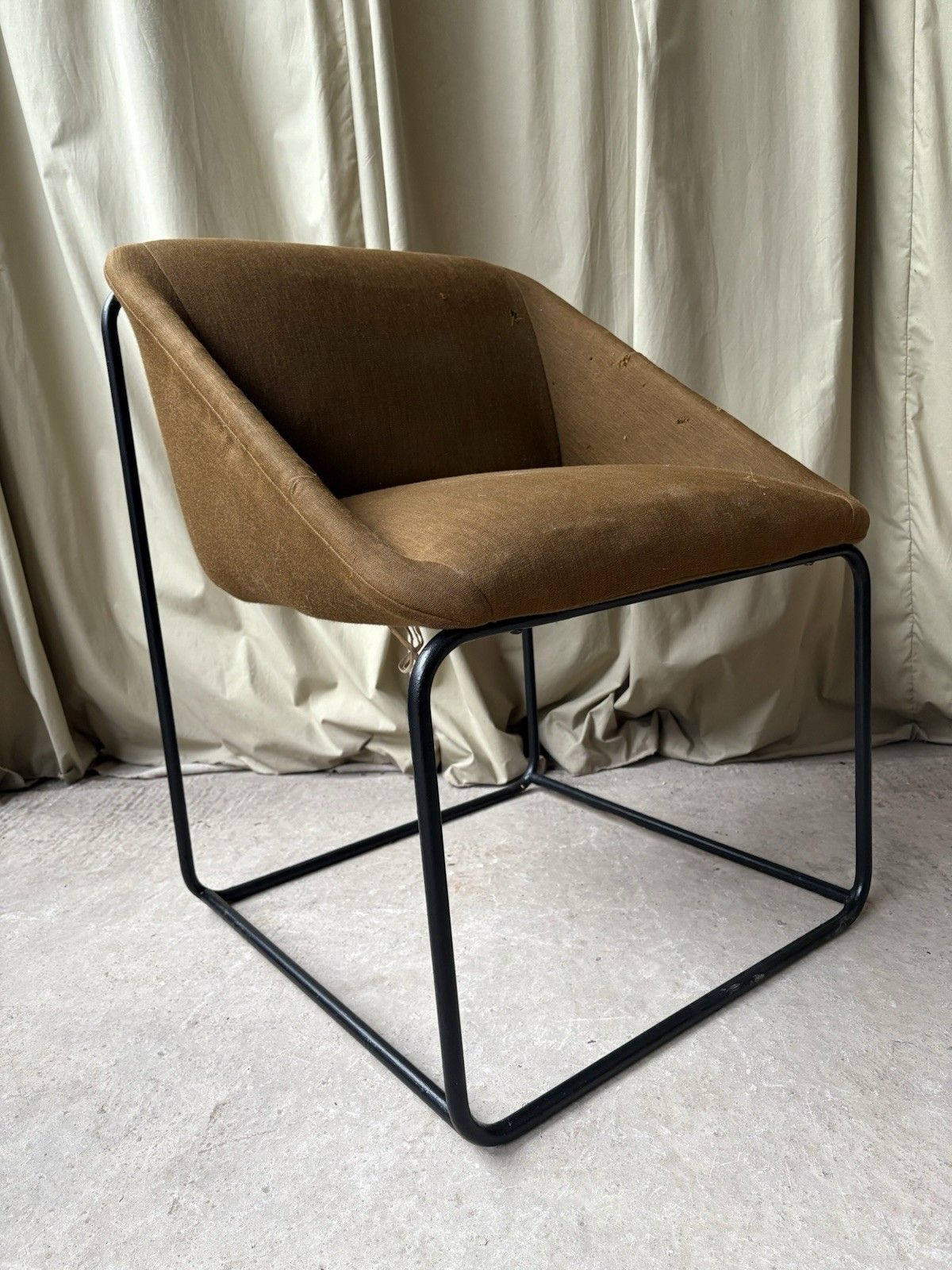 Vtg Mid Century Beaufort 70s Modernist Cubic Lounge Desk Accent Chair R1044 photo buy