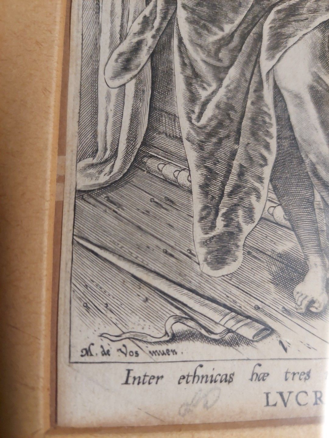 Philip Galle (1537 1612) "Lucretia" Bulino Engraving photo for sale