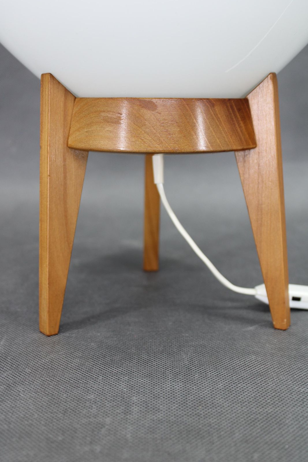 Mid Century Czech Uluv Table Lamp In Maple Wood And Glass, 1960s photo for sale