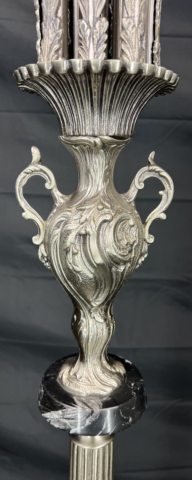 photo for sale Floor Lamp Vintage French Style Standing Lamp Metal Floral Design Lot 4818