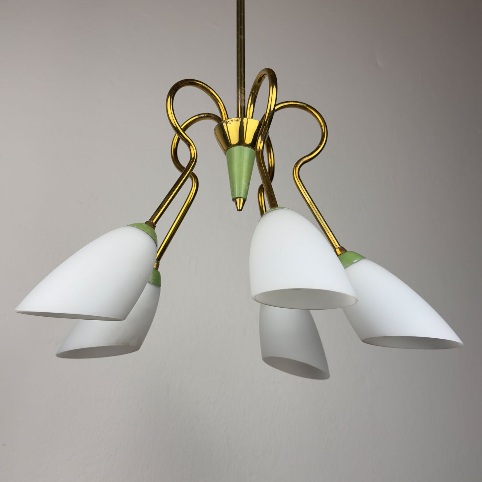 Vintage Stilnovo Chandelier, Italy 1940 50s