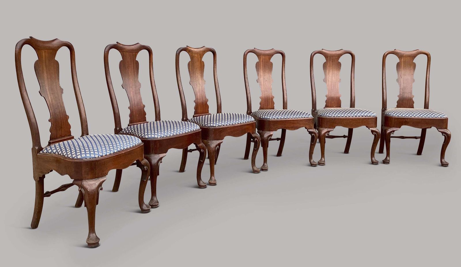 photo for sale Handsome George II Red Walnut Set Of 6 Side / Dining Chairs