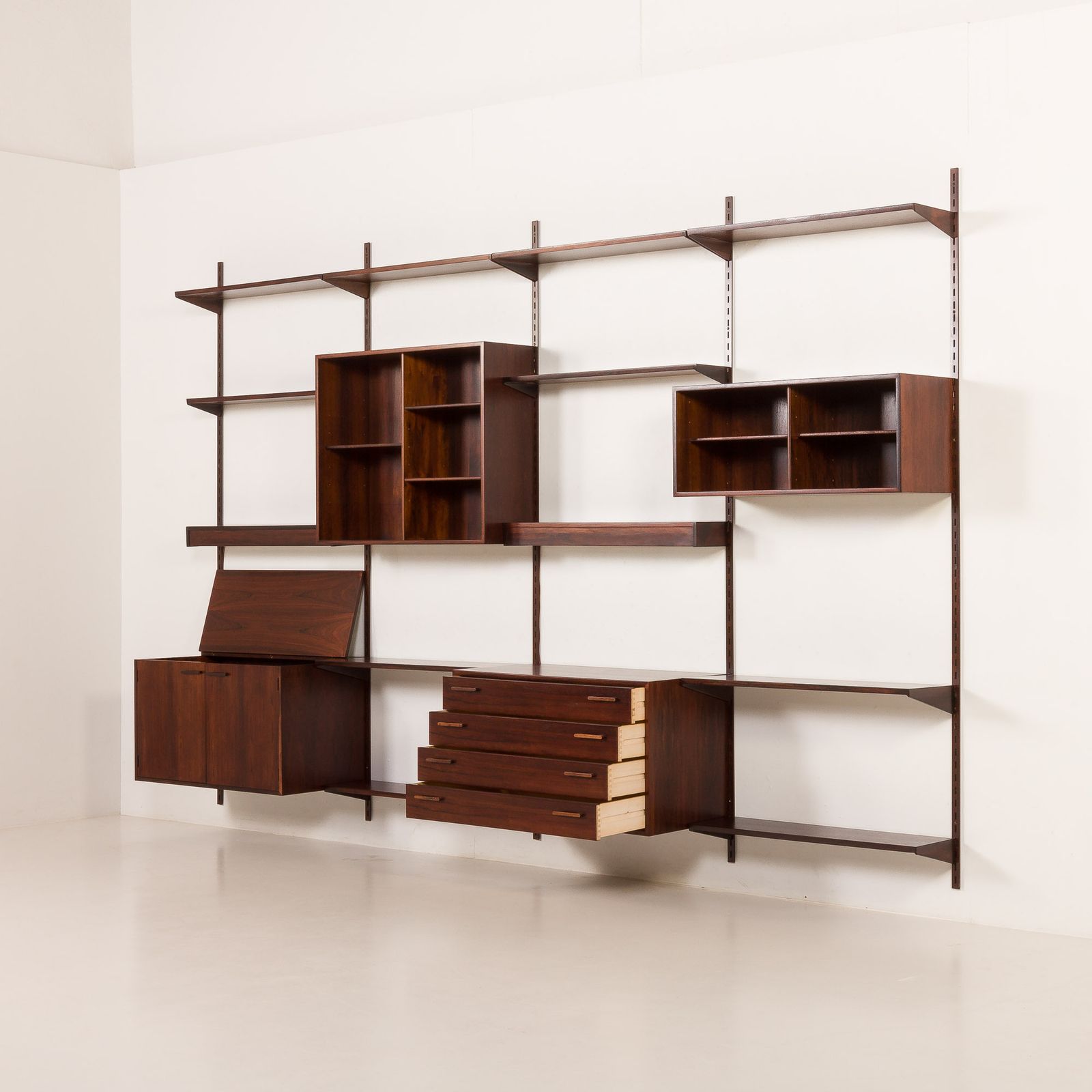 Kai Kristiansen Rosewood Wall Unit With 2 Lamps For Fm Mobler, Denmark 1960s photo 6738.0