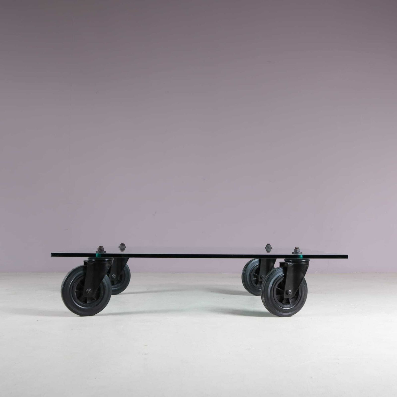 1980s “Table With Wheels” By Gae Aulenti For Fontana Arte, Italy photo Furniture