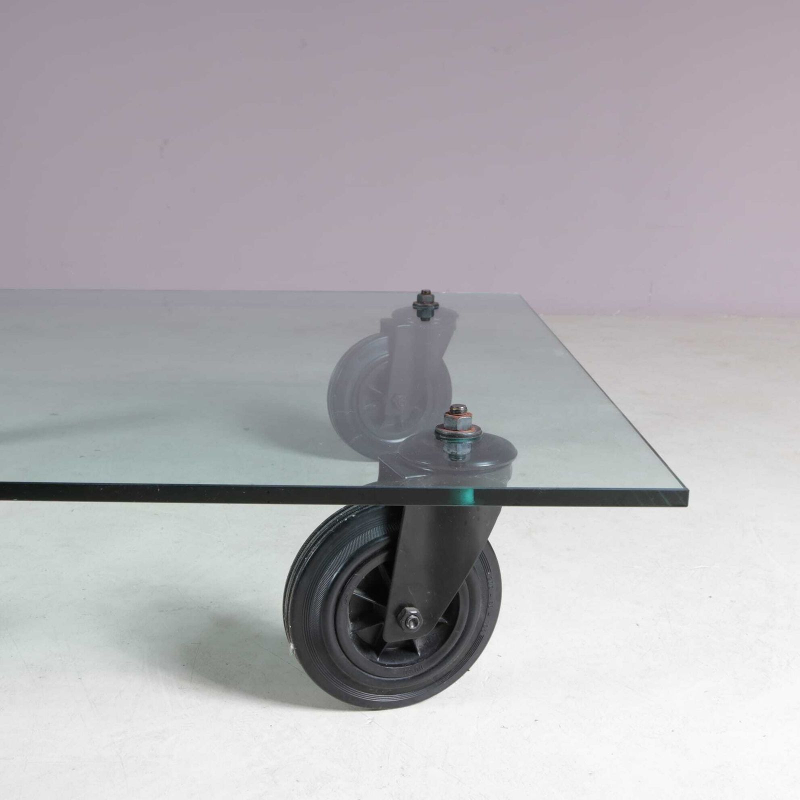 1980s “Table With Wheels” By Gae Aulenti For Fontana Arte, Italy photo 959.0