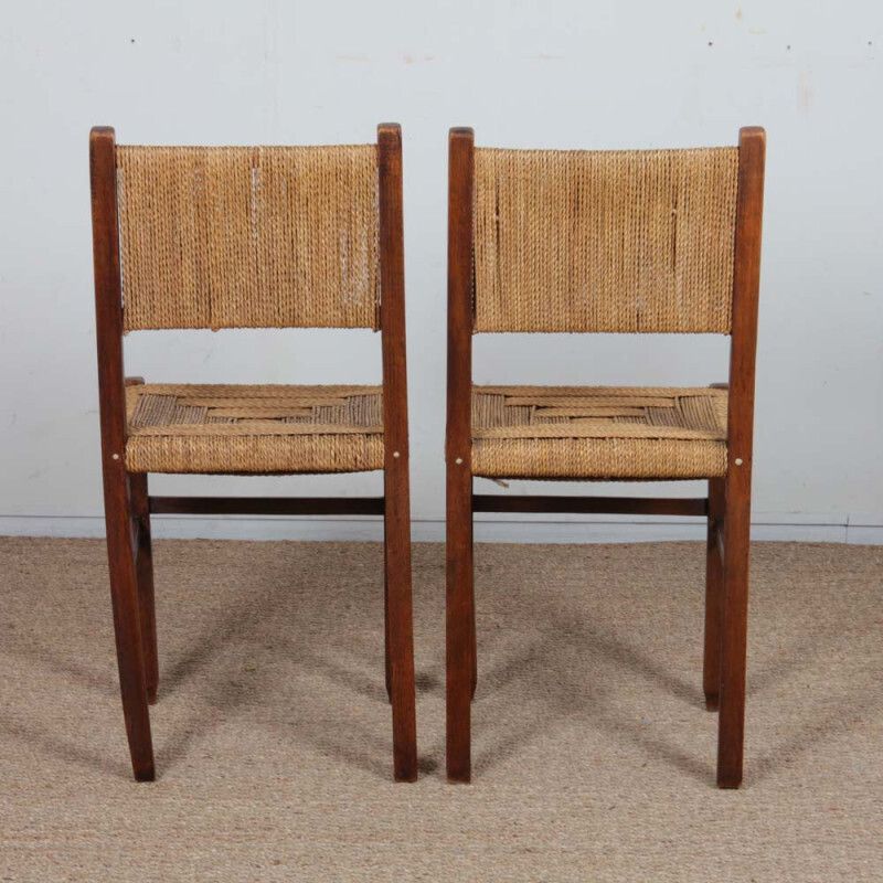 Pair Of Rustic Chairs Made Of Wood And Rope, 1940 photo 524.0