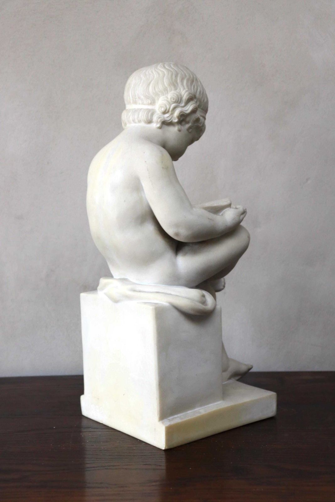 Classic Marble Statue Of A Reading Child Italian Neoclassical Sculpture Style (St.284) photo vinterior