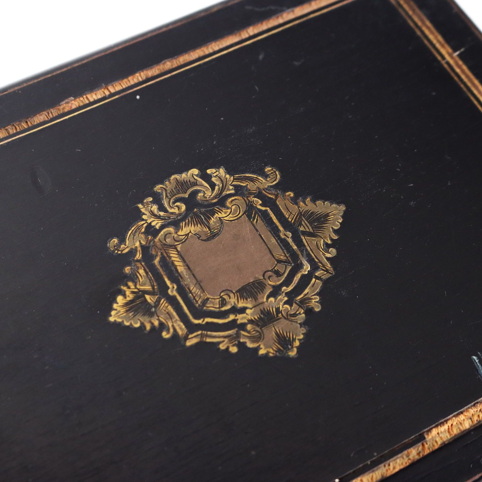 photo furniture Ancient Sewing Box Last Quarter Of The XIX Century Ebony Wood Veneer
