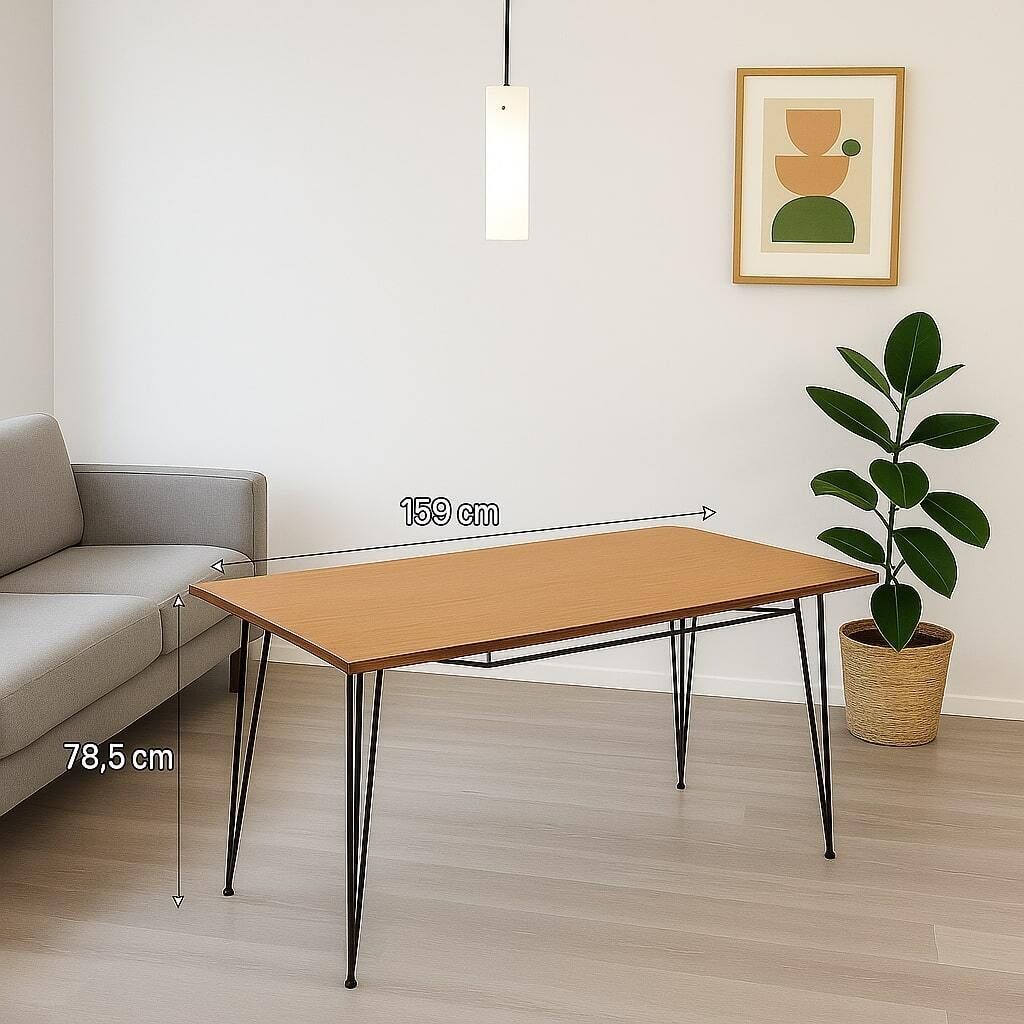 Vintage Table Laminate Metal Wood Italy 1960s photo furniture
