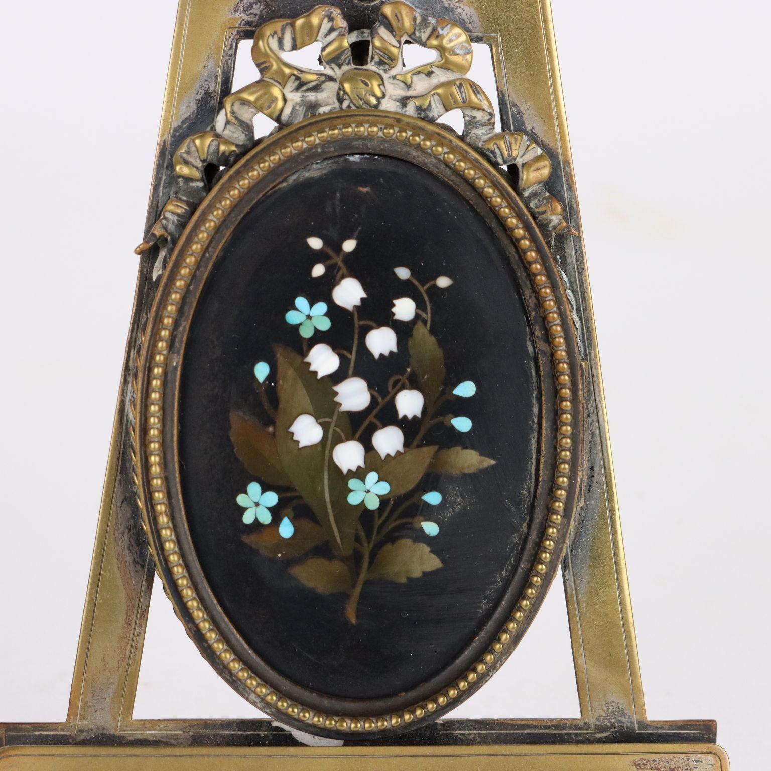 Pair Of Ancient Portrait Holders Late XIX Century Bronze Hard Stones E photo buy