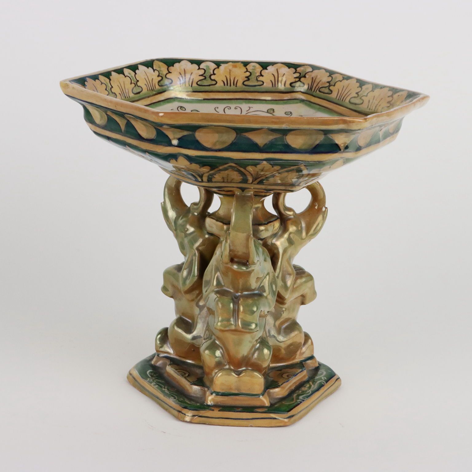 Antique Centerpiece Majolica Man. Robbia Gualdo Tadino '900 photo buy