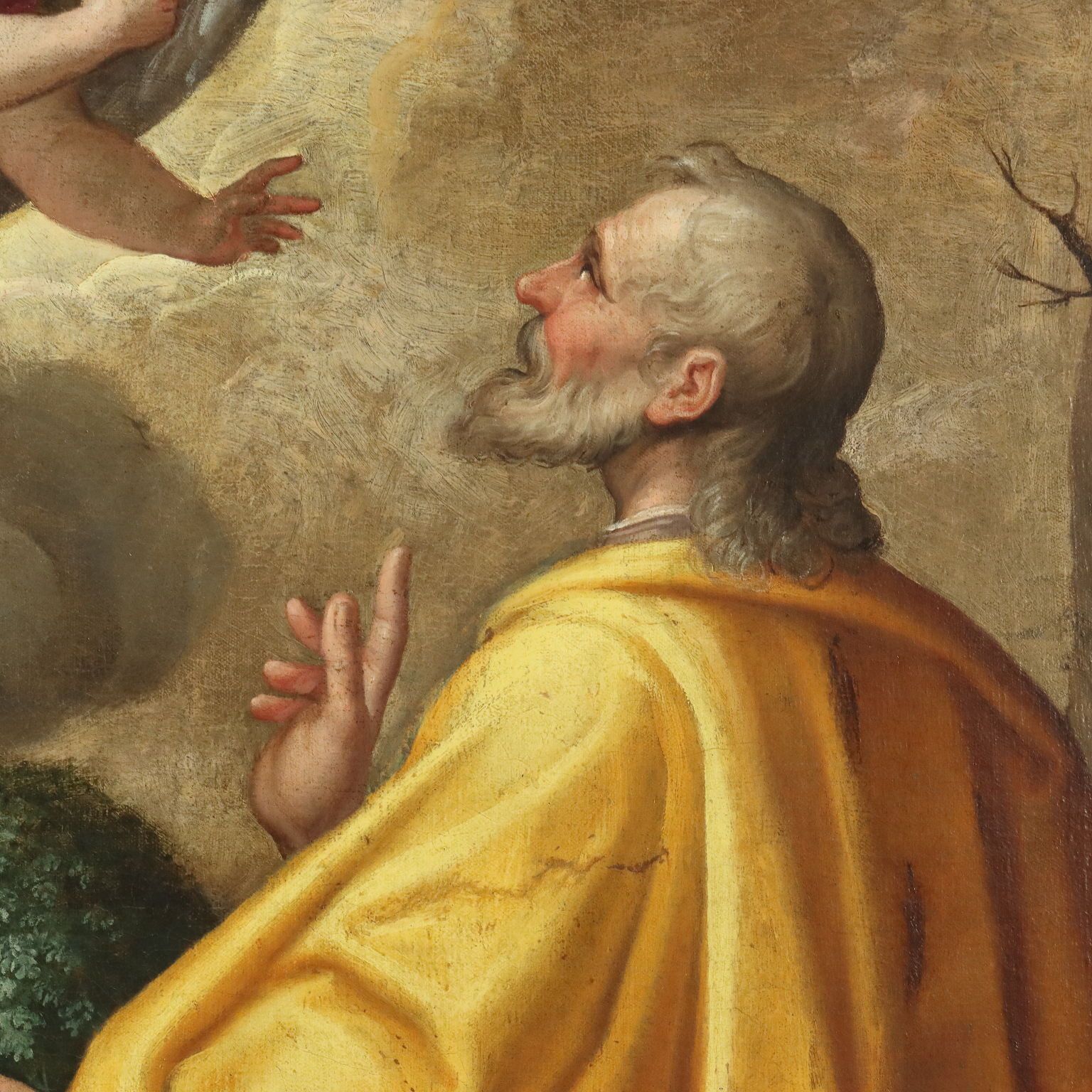 Antique Painting Saint Joachim And The Angel Oil On Canvas XVI Century photo Art