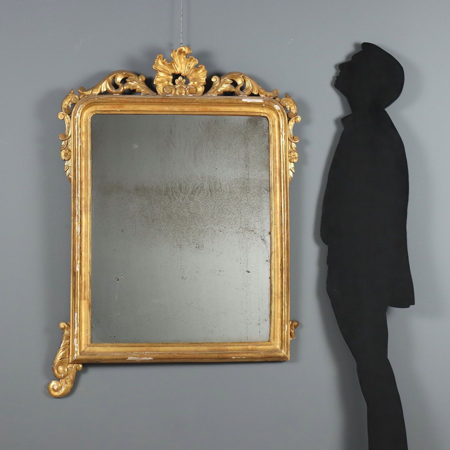 Antique Mirror Carved Gilded Wood Italy XVIII Century photo furniture