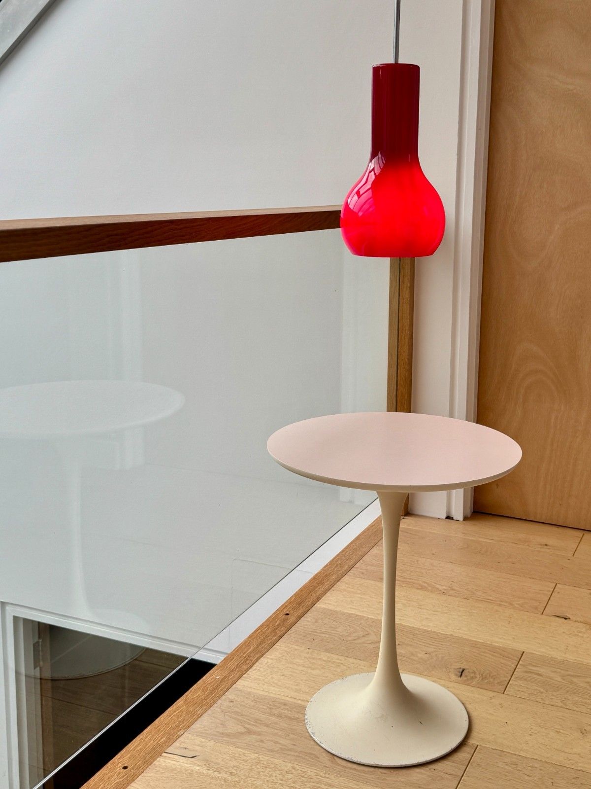 photo furniture A Pair Of Firstlight 3332re Red Glass Pendant Lights