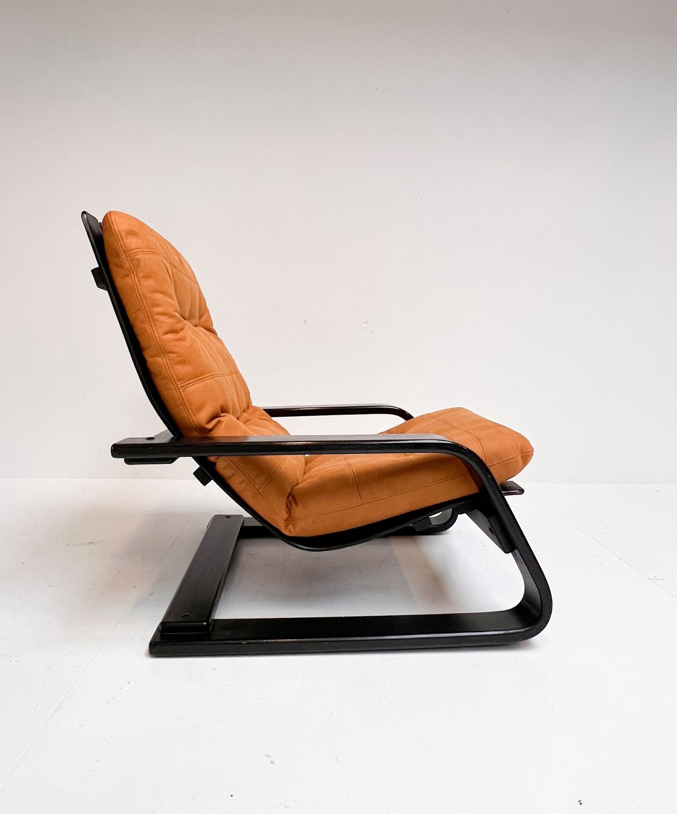 Reupholstered Cognac Coloured Lounge Chair, 1960s photo buy